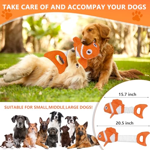 Molantaule Squeaky Dog Toys, Durability Interactive Tug of War Puppy Toys for Indoor and Outdoor Play - Stuffed Pet Dog Toys with Soft Fabric Suitable for Small, Medium, and Large Dogs
