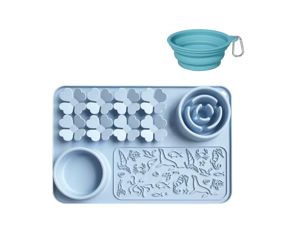 Dexypaws: Enrichment Snuffle Mat: Sage Green Circle - Textured Dog Feeding Pad, Food Grade Silicone, Spread Food & Treats, Pet Soothing, Suction Back