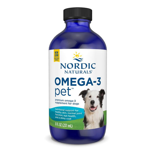 Nordic Naturals Omega-3 Pet, Unflavored - 8 oz - 1380 mg Omega-3 Per Teaspoon - Fish Oil for Medium to Large Dogs with EPA & DHA - Promotes Heart, Skin, Coat, & Immune Health