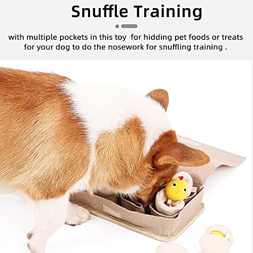 Puzzle Feeder Silicone Mat with Suction Cups, Slow Feeder Bowl for Dry and Wet Food, Enrichment for All Breed Dogs, Green