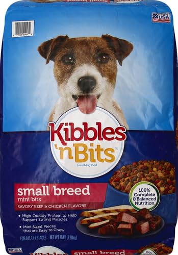Kibbles 'N Bits Small Breed Mini Bits Savory Beef & Chicken Flavors Dog Food, 16-Pound(Pack of 1)