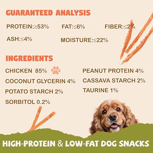 Furmate Chicken Jerky Strips Dog Treats, Chicken Breast Only Training Treats for Dogs,High Protein Low in Fat,Gluten-Free & Rawhide-Free,Healthy Skin & Shiny Coat,for All Life Stage Dogs,10.58 oz