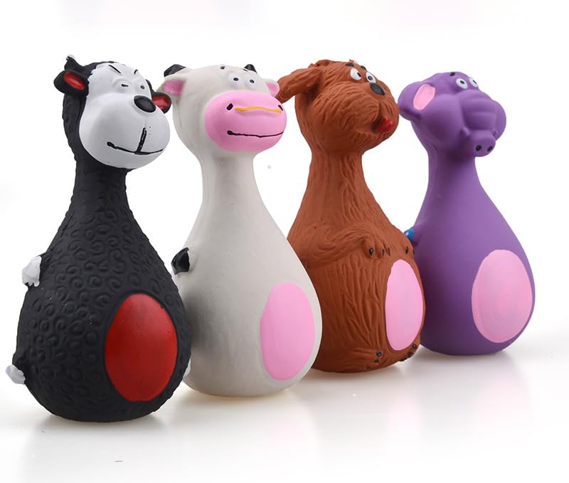 Big Belly Cartoon Animal 2 Pack Squeaky Dog Cat Pet Toys, Grind Teeth Dog Cat Pet Toys, Chew Dog Cat Pet Toys, Interactive Dog Cat Pet Toys…