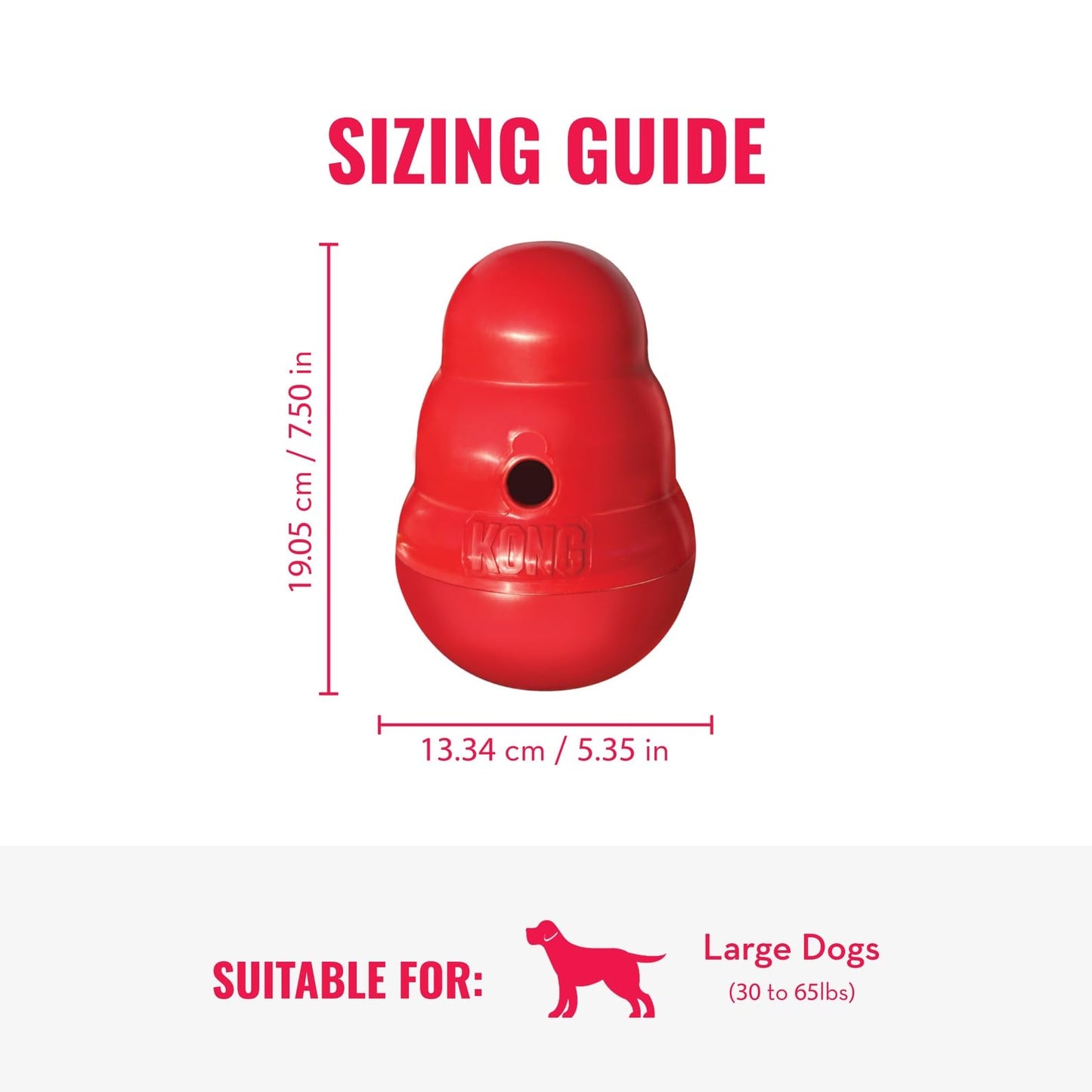 KONG Wobbler - Interactive Dog Toy for Treat Dispensing - Dog Slow Feeder for Healthy Eating - for Medium/Large Dogs