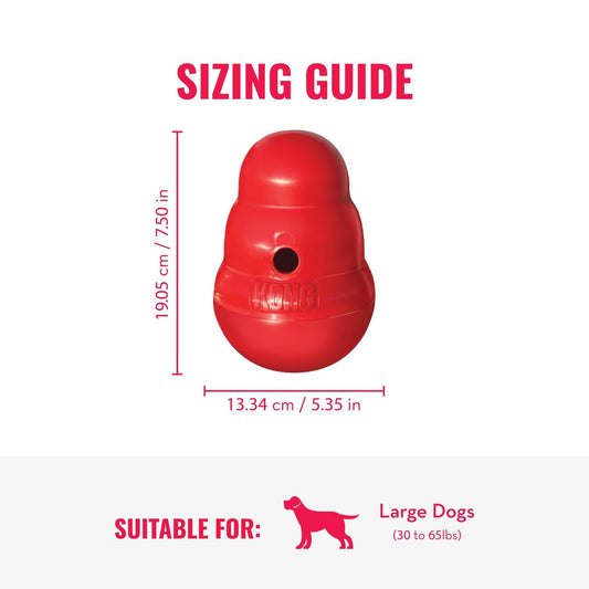 KONG Wobbler - Interactive Dog Toy for Treat Dispensing - Dog Slow Feeder for Healthy Eating - for Medium/Large Dogs