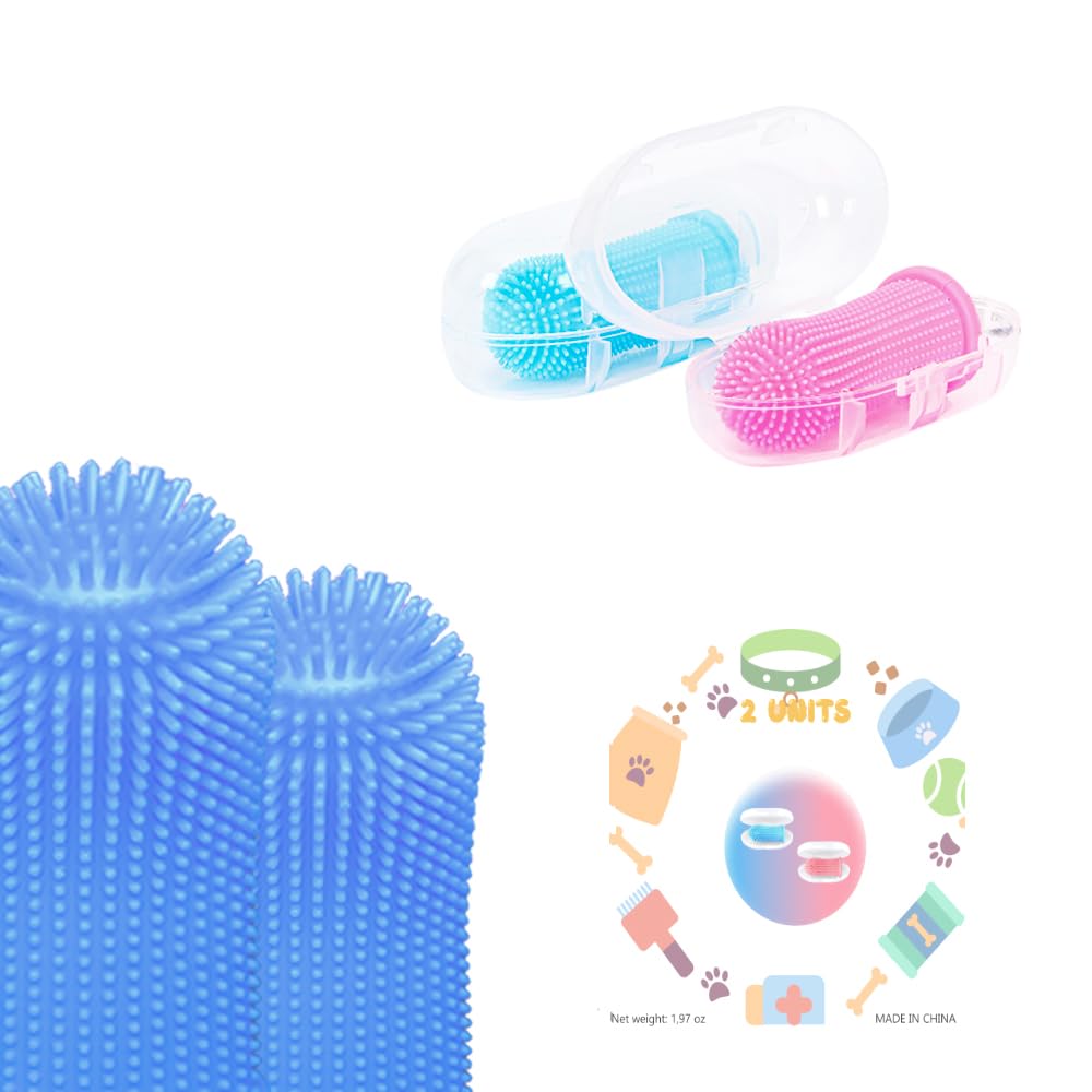 Cylindrical dog toothbrush for Dogs–the Easy to Use Dog Tooth Brushing Kit, With of Toothbrush for Dogs you will get the Hygiene, Takes Care of Teeth and Gums, Ideal for Pets of All Ages-2 Pack