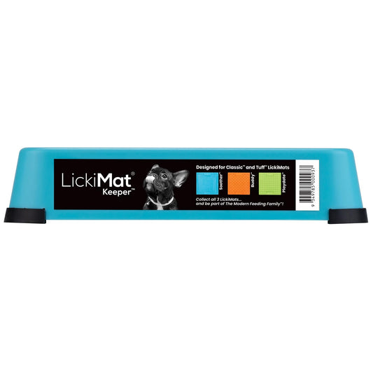 LICKIMAT Indoor Keeper Dog Feeding Station - Slow Feeder Lick Mat Keeper for Dogs Food, Treats, Yoghurt & Peanut Butter - Extend Licky Mats for Dogs into Full Feeder, Turquoise
