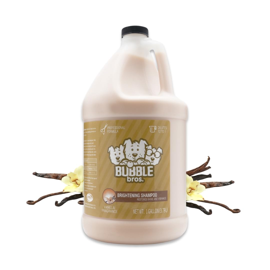 Bubble Bros. Brightening Dog Shampoo, Gallon - Naturally Derived Ingredients, Eliminates Smelly Pet Odors, Brightens All Coat Colors, Restores Shine and Moisture, Soap and Cruelty Free