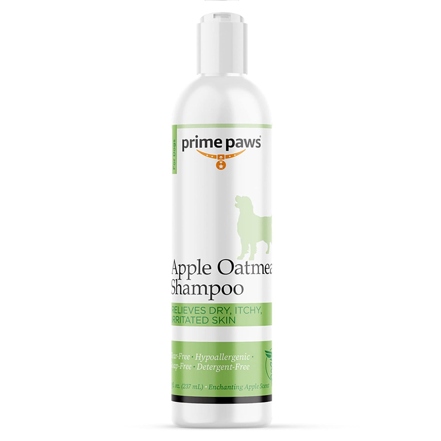 Prime Paws Apple Oatmeal Shampoo for Dogs - Tearless & Hypoallergenic - Soap-Free Itch Relief Formula - Apple Scent - 8 oz
