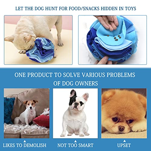WishLotus Dog Snuffle Ball, Interactive Dogs Toys Ball, Dog Brain Stimulating Puzzle Toys for Dogs, Enrichment Game Feeding Mat Slow Feeder Stress Relief(Blue)