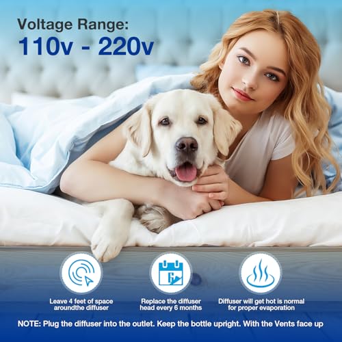 Dog Calming Pheromones Diffuser 3 in 1 Kit Appeasing Pheromone Diffuser to Calm (2 Plug in+2 Pack 48ml Refill) for Anxiety Relief Reduce Aggression Fighting Barking Stress 60 Day Supply(Tasteless)