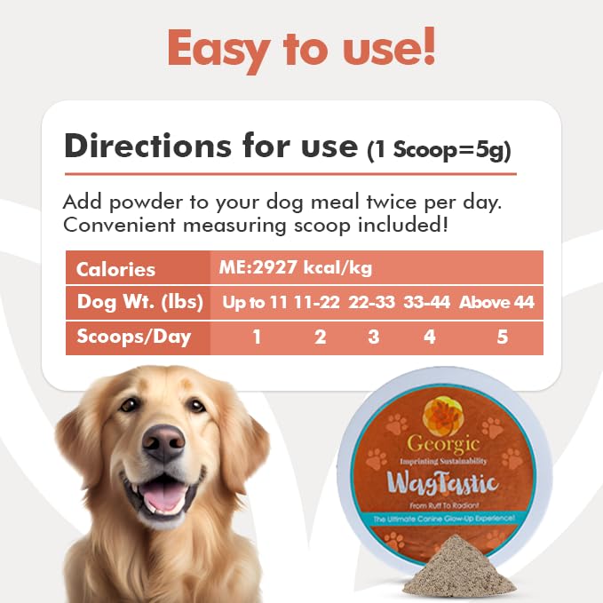 Wagtastic Dog Multivitamin Powder – Natural Superfood & Herbal Blend with Seaweed, Omega 3, Ashwagandha, Turmeric, Flaxseed – Supports Digestion, Immunity, Skin, Coat & Overall Health