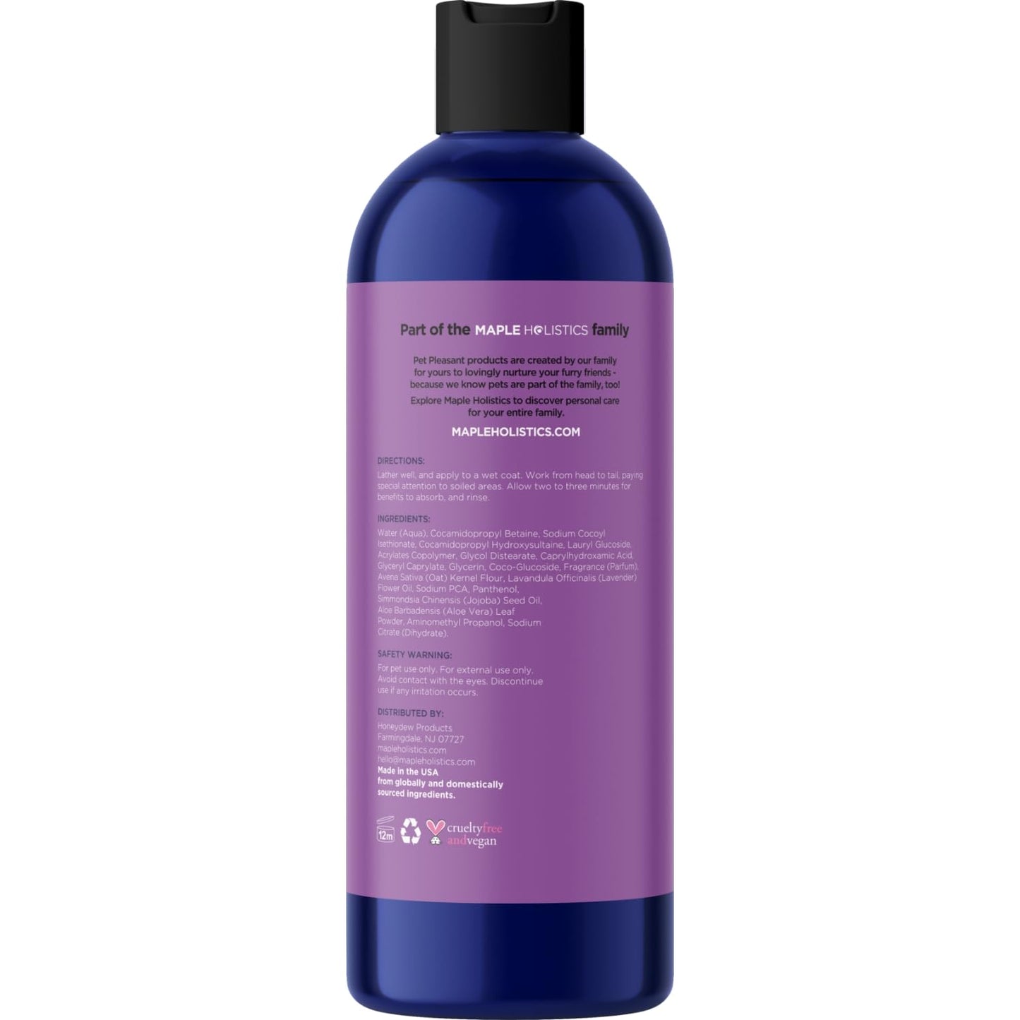 Soothing Oatmeal Shampoo for Dogs - Cleansing and Moisturizing Aloe & Oatmeal Dog Shampoo for Smelly Dogs of all Ages & Breeds - Gentle Sulfate and Paraben Free Dog Wash Made in USA (Lavender Vanilla)