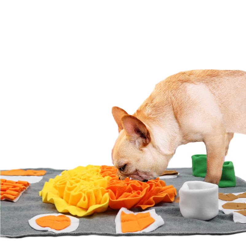 Totority Dog Slow Food Pad - Interactive Snuffle Mat for Dogs Multi-Color Flannel Sniffing Pad for Stress Relief and Engaging Feeding Experience