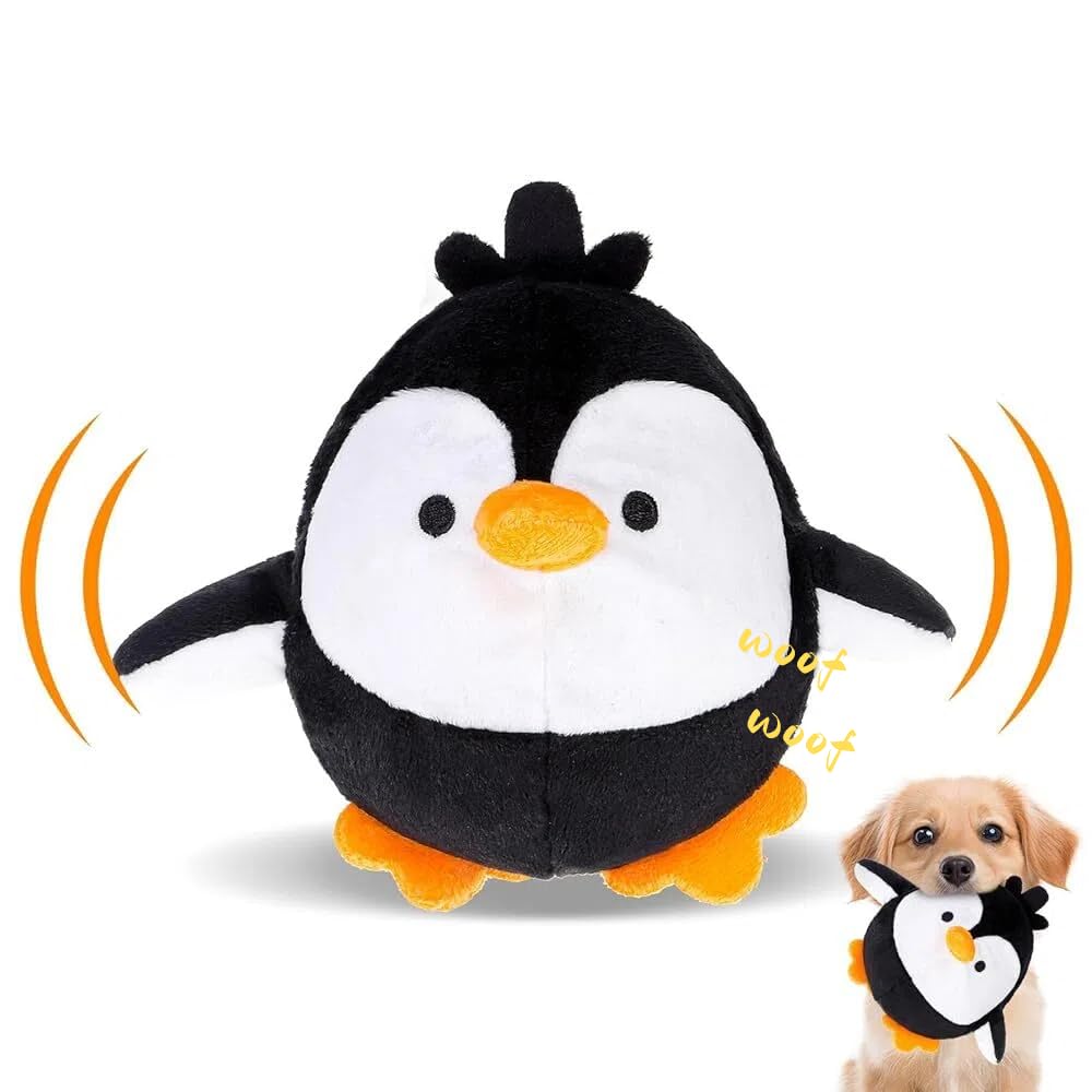 EXPAWLORER Interactive Dog Toys- Automatic Moving Doggie Toy Ball, Puppy Squeaky Toys to Keep Them Busy for Boredom, Jumping Enrichment Pet Toys for Small Medium Dogs, Penguin