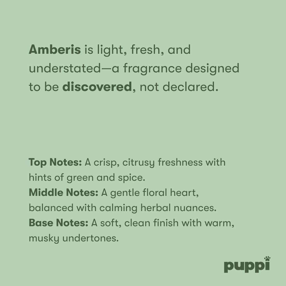PUPPI Gentle Dog Shampoo Mini (Amberis) | 3.1 fl oz. / 92 ml | Enriched with Aloe Vera and Cucumber Extract | Hypoallergenic Dog Shampoo Sensitive Skin | Travel Size Shampoo