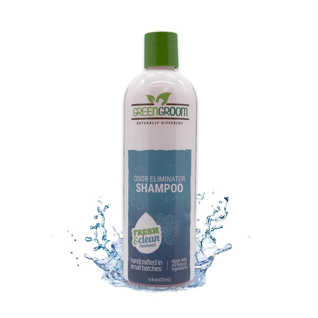 Green Groom Odor Eliminator Dog Shampoo, 16 oz - Crafted with Odortrol, All Natural Ingredients, Antioxidant Rich, Eliminates Smelly Pet Odors, Powerful Deodorizing Formula, Professional Grade