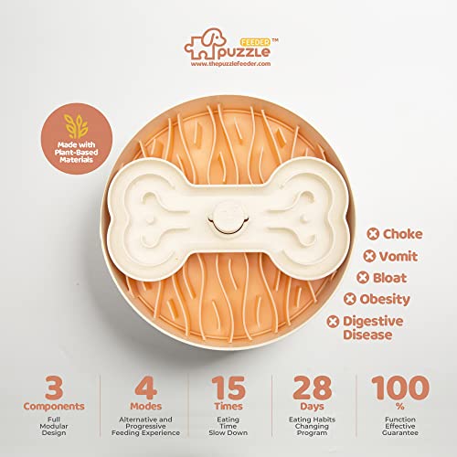 Puzzle Feeder Slow Feeder Bowl - Dog Food Puzzle for Dry, Wet, Raw Food - Large Dogs, Pink