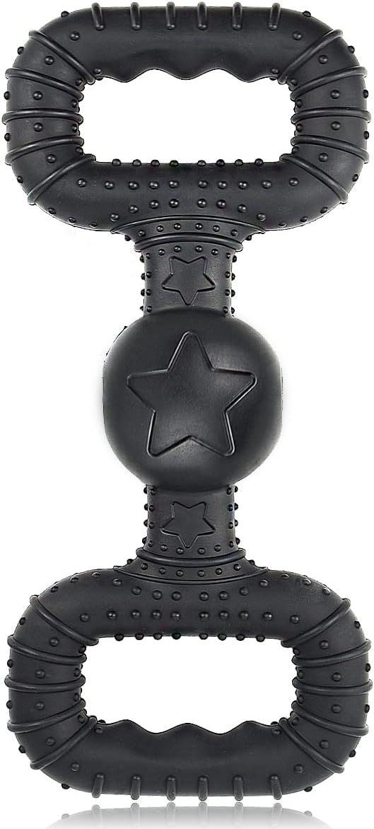 BiteKing Natural Rubber Dog Toys for Large Aggressive Chewers - Lifetime Replacement - Tough Tug War Dog Toy for Large Dogs Tooth Clean, Black