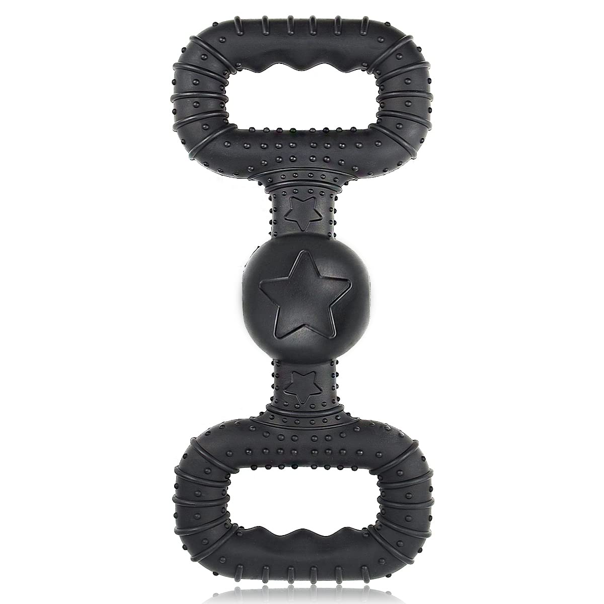 BiteKing Natural Rubber Dog Toys for Large Aggressive Chewers - Lifetime Replacement - Tough Tug War Dog Toy for Large Dogs Tooth Clean, Black