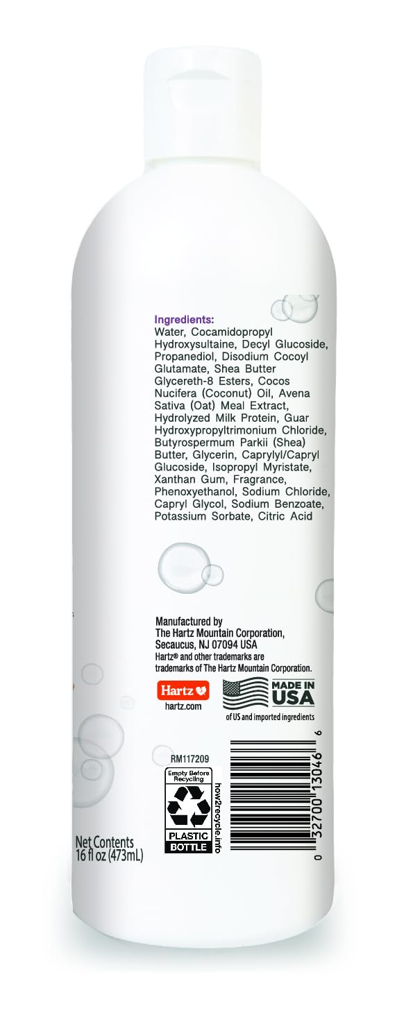 New! Hartz True Coat Curly or Wavy Coat Specific Dog Shampoo, Detangles & Conditions with Oat Milk, Coconut Oil & Shea Butter