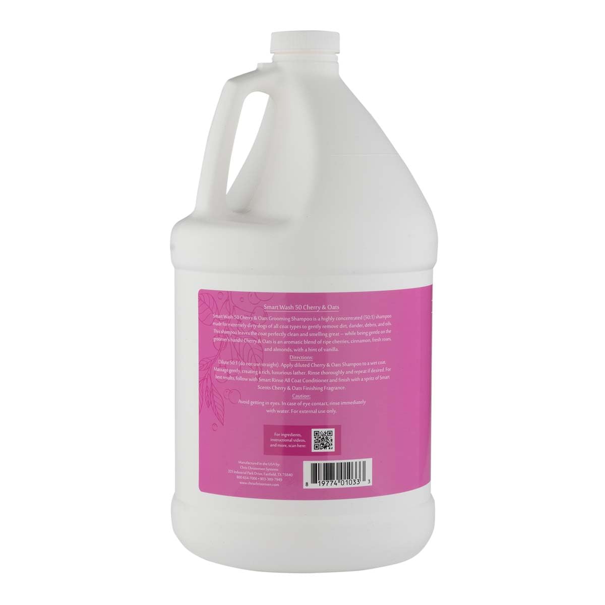Chris Christensen SmartWash50 Ultra Concentrated Dog Shampoo, Makes up to 50 Bottles, Groom Like a Professional, Delightfully Fragranced, Suitable for All Coats, Made in The USA (Cherry Oats)