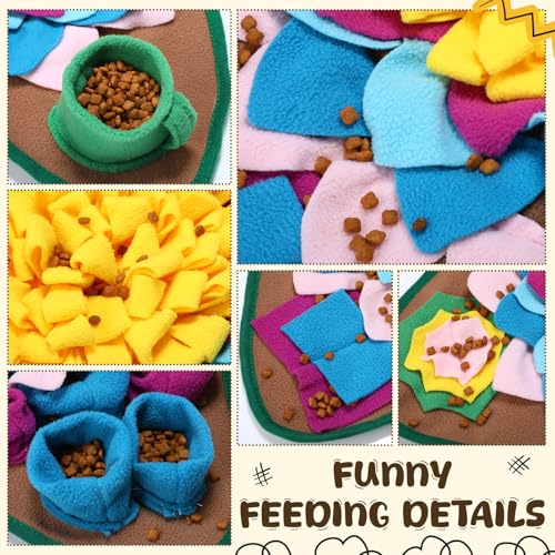 Ankilo Snuffle Mat for Dogs, 32 x 20 inch for Medium & Large, Portable & Compact Dog Puzzle Toy for Stress Relief, Reduces Fast Eating, with Anti-Slip Botton