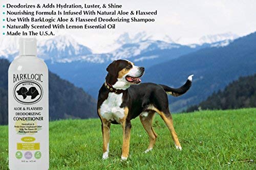 BarkLogic Dog Conditioner with Naturally Derived Essential Oils, 16 fl oz - Plant Based Gentle Formula is Puppy Safe - Lemon