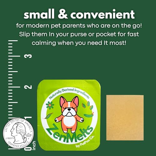 PetPax Co. ZenMelts Dogs Anxiety Relief Calming 5 Strips only - Anti Anxiety for Dogs During Fireworks, Storms & Separation - Non-Drowsy Tasty Dog 5 - Melt