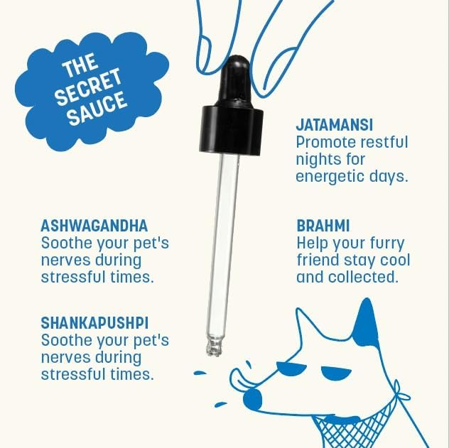 Furpect Keepin' Calm, Natural Herbal Tincture, Anxiety Relief for Dogs & Cats from Stress, Fireworks, Motion, Separation, Storm. Ashwagandha, Herbal Calming, Sleep and Stress Relief Aid, 60ml.