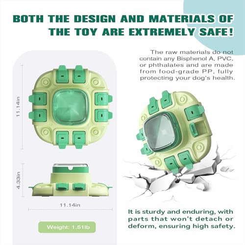 KADTC Dog Puzzle Toys Level 2 in 1 for Small/Medium/Large Dogs Treat Puzzles Slow Feeder with Button Enrichment Cognitive Toy Food Dispensing Puppy Brain Mental Stimulation Mind Interactive Games