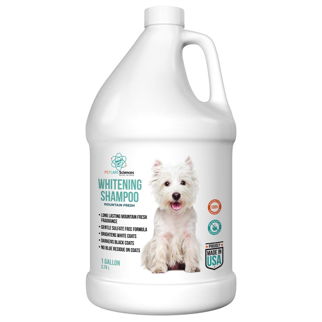 PET CARE Sciences 1 Gallon Dog Whitening Shampoo - Dog Shampoo for White Dogs - Puppy Shampoo for White Coats - Hair and Fur Whitener for Dogs - Made in The USA