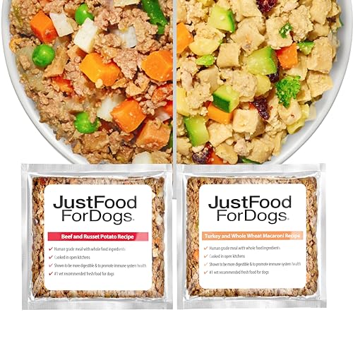 JustFoodForDogs Frozen Fresh Dog Food Topper, Variety Pack, Beef & Turkey Human Grade Dog Food Recipes, 5.5 oz (Pack of 18)