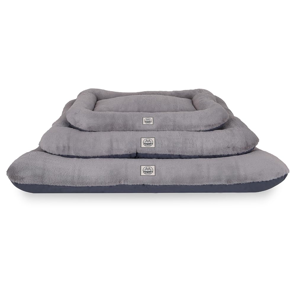 Dog Crate Bed for Medium Dogs,Memory Foam Dog Bed, Deluxe Thick Fluffy Comfy Kennel Pad, Durable Oxford Fabric on one Side, Washable Dog Bed with Waterproof Lining with Removable Cover. Gray