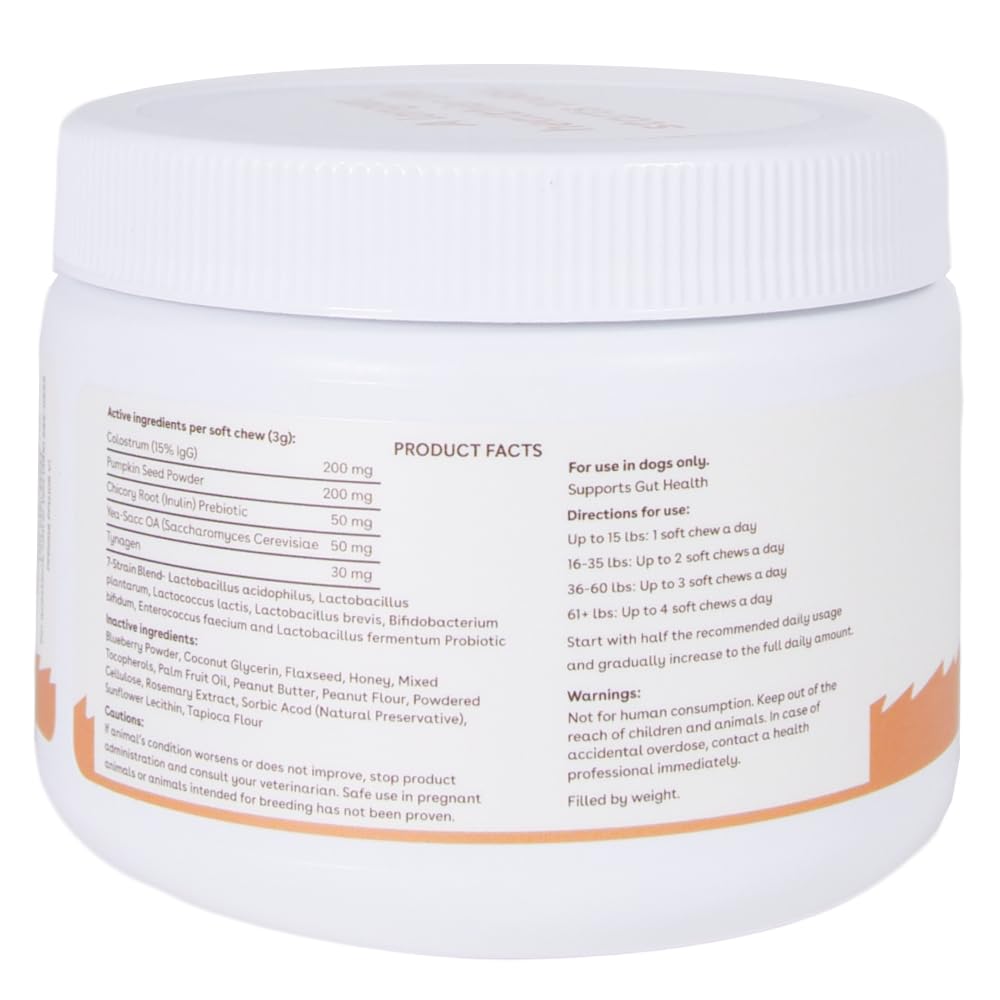 Pupford Gut Health & Immunity Supplement for Puppies and Adult Dogs, Made in The USA, Vet Approved, No Artificial Flavors, Peanut Butter and Jelly, Net Wt. 6.3 oz (180g)