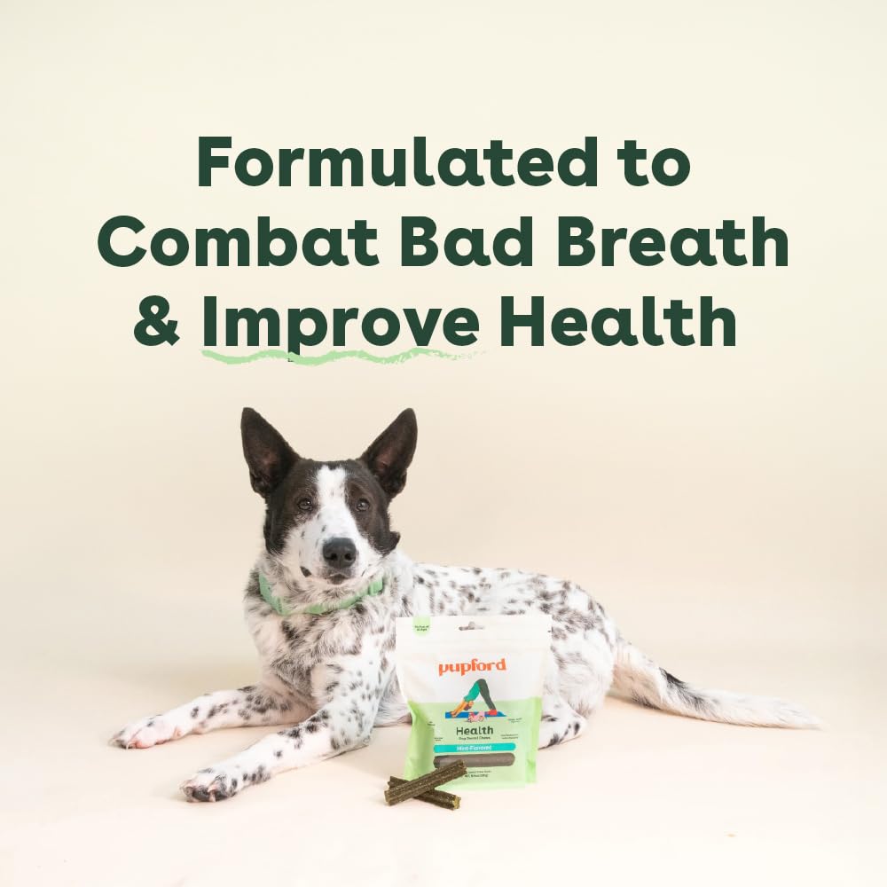 Pupford Dental Chews for Dogs, All-Natural 4-Inch Sticks for Plaque, Tartar & Bad Breath, Grooved Texture, Limited Ingredients, Made in USA (14 Count)