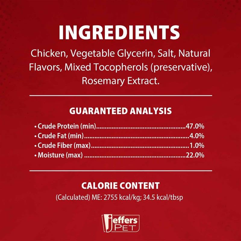 Jeffers Pet Chicken Jerky Dog Treats 24 oz – Chicken Breast Tenders for Small & Large Dogs, Natural High Protein Grain Free Snacks for Training or Chewing, USA Made, Limited Ingredient Soft Strips