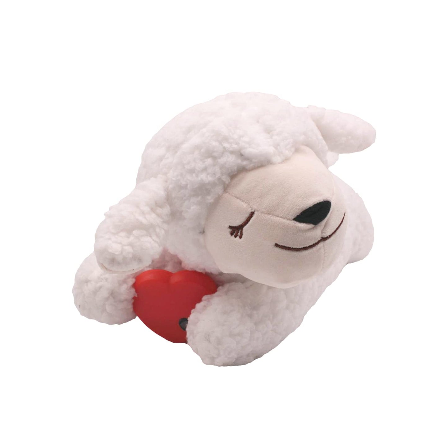 3T GROUP Heartbeat Puppy for Dogs Sleep Aid,Heartbeat Dog Toy for Puppy Essentials,Heartbeat Stuffed Animal Pillow Calming Plush Toys Anxiety Relief Lamb(White)