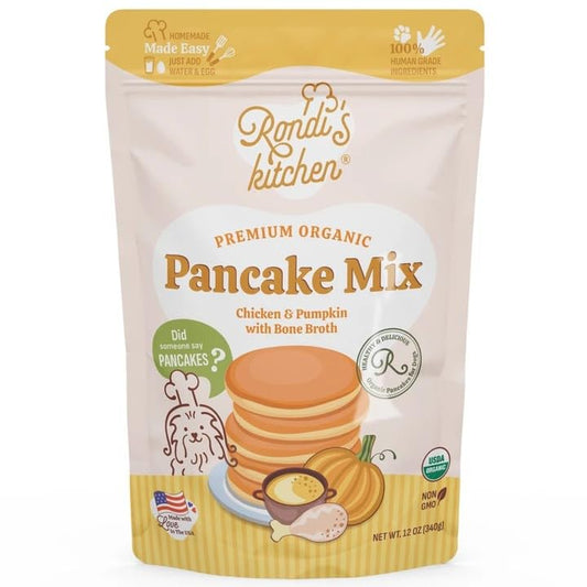 Rondi's Kitchen Pancake Mix for Dogs - Premium All-Natural & Organic Dog Treats, Healthy Dog Snacks for All Ages & Sizes, Made with Human-Grade Ingredients - Chicken & Pumpkin