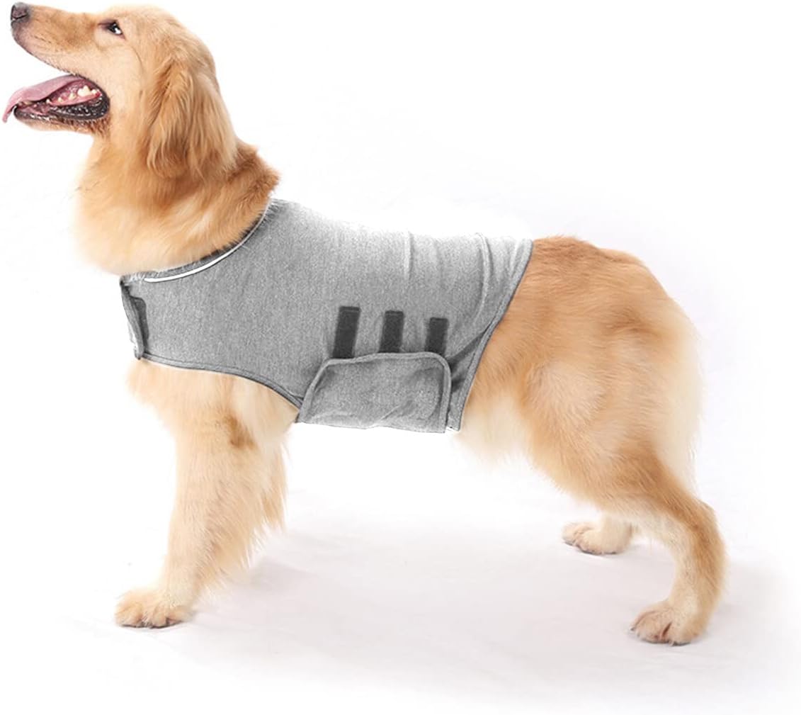 iFCOW Dog Anxiety Vest, Soft Breathable Dog Anxiety Relief Jacket Calming Coat Thunder Dog Wrap for Anxiety Stress Relief