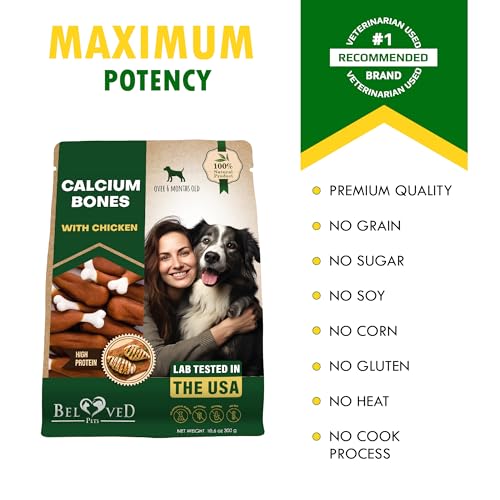 Beloved Pets Dog Treats, Calcium Bones Wrapped Chicken & Rawhide Free Chew 11Oz - Pet Healthy Dried Snacks & Grain Free Meat - Bulk Best Chews for Christmas, Training Small & Large Dogs - Made for USA