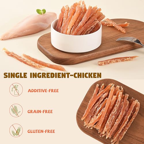Furmate Chicken Jerky Strips Dog Treats, Chicken Breast Only Training Treats for Dogs,High Protein Low in Fat,Gluten-Free & Rawhide-Free,Healthy Skin & Shiny Coat,for All Life Stage Dogs,10.58 oz