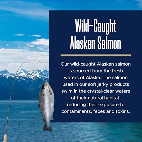 Smarty Pup Salmon Jerky - 12 oz of Fruit, Veggies, and Fish Dog Treats – Puppy Jerky Made with Apples, Carrots, Sweet Potato, Wild Alaskan Salmon, Blueberries, Cranberries, and More