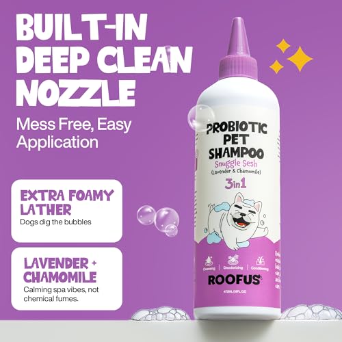 ROOFUS THE DOG Probiotic Pet Shampoo 1 Pack - Snuggle Sesh Dog Shampoo for Conditioner, Moisturizing & Itching - Hypoallergenic Shampoo for Hydrating & Cleansing