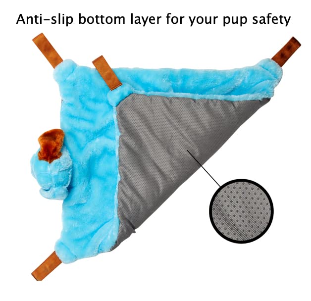 EZDOM Puppy Play Mat with Toys for Small Breeds - Blue, 23”x20” - Multi-Functional Interactive Toy and Sleeping Pad with Detachable Dog Toys for Small Dogs to Keep Busy, Puppy Gifts for New Owner