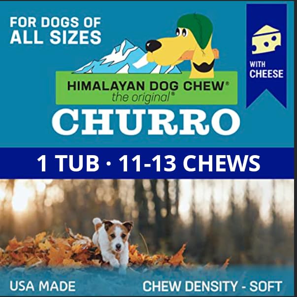 Himalayan Pet Supply Churro Cheese Treats | Lactose Free - Gluten Free - Grain Free | USA Made | All Breeds | 13 Churros | Real Himalayan Cheese