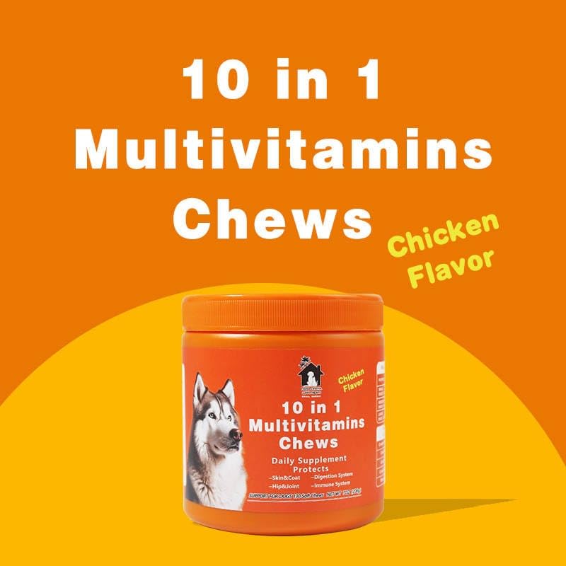 Mana Ohana 10-in-1 Multivitamin Chews for Dogs – Complete Daily Supplement for Skin, Coat, Digestion, Joints, Immunity & Overall Health – 130 Soft Chews, 7 oz – All Breeds