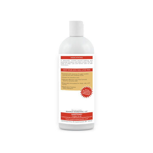 SEAMUS Sugar Cookie Tearless Puppy Shampoo – Made from Tearless Baby Shampoo, soap-Free, Hypo-allergenic, Ideal for Sensitive Skin, Best Shampoo for Puppies, Dogs, Cats, Kittens and Horses