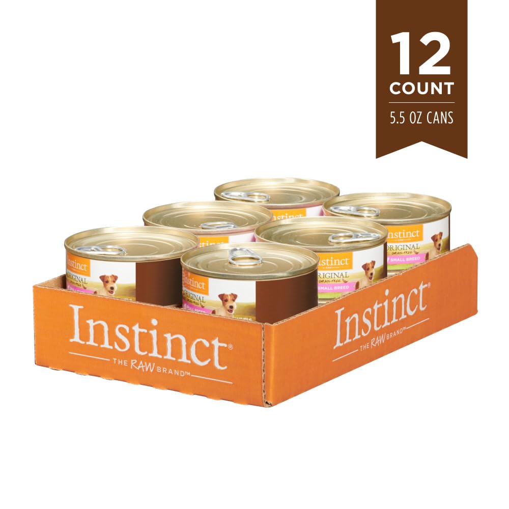 Instinct Original Small Breed, Wet Canned Dog Food, Grain Free Recipe - Real Chicken, 5.5 oz. Cans (Pack of 12)