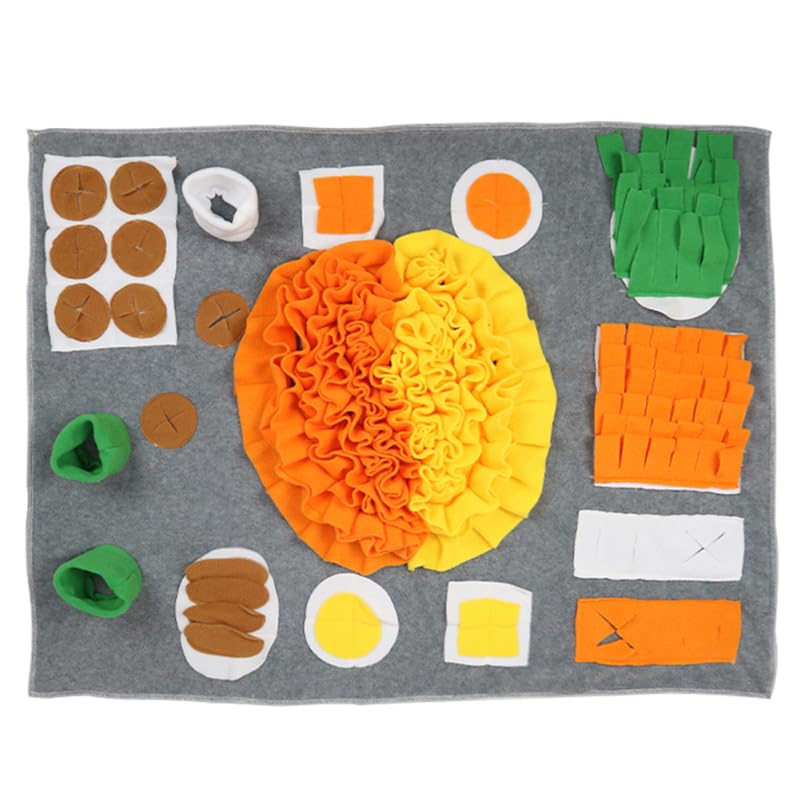 Totority Dog Slow Food Pad - Interactive Snuffle Mat for Dogs Multi-Color Flannel Sniffing Pad for Stress Relief and Engaging Feeding Experience